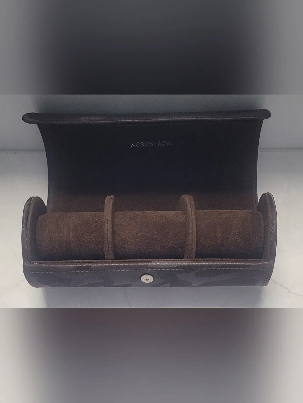 Nordstrom Chocolate Camo  Suede Jewelry Roll